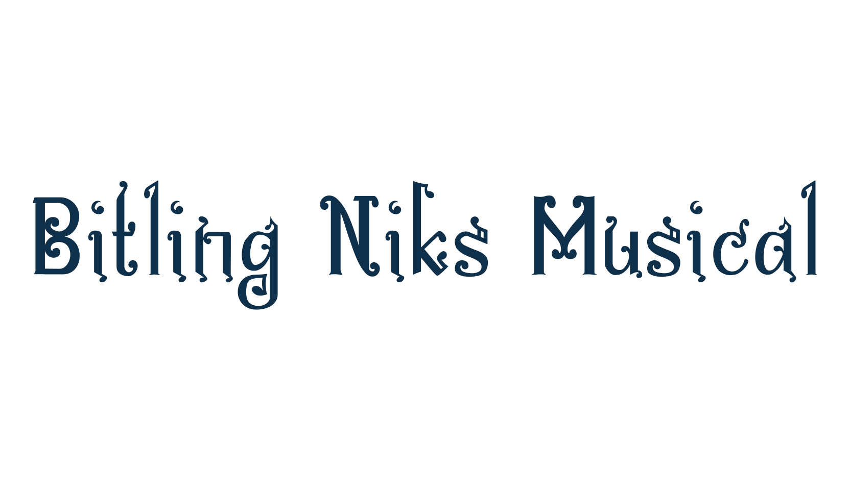 Bitling Niks Musical, fancy decorative font preview