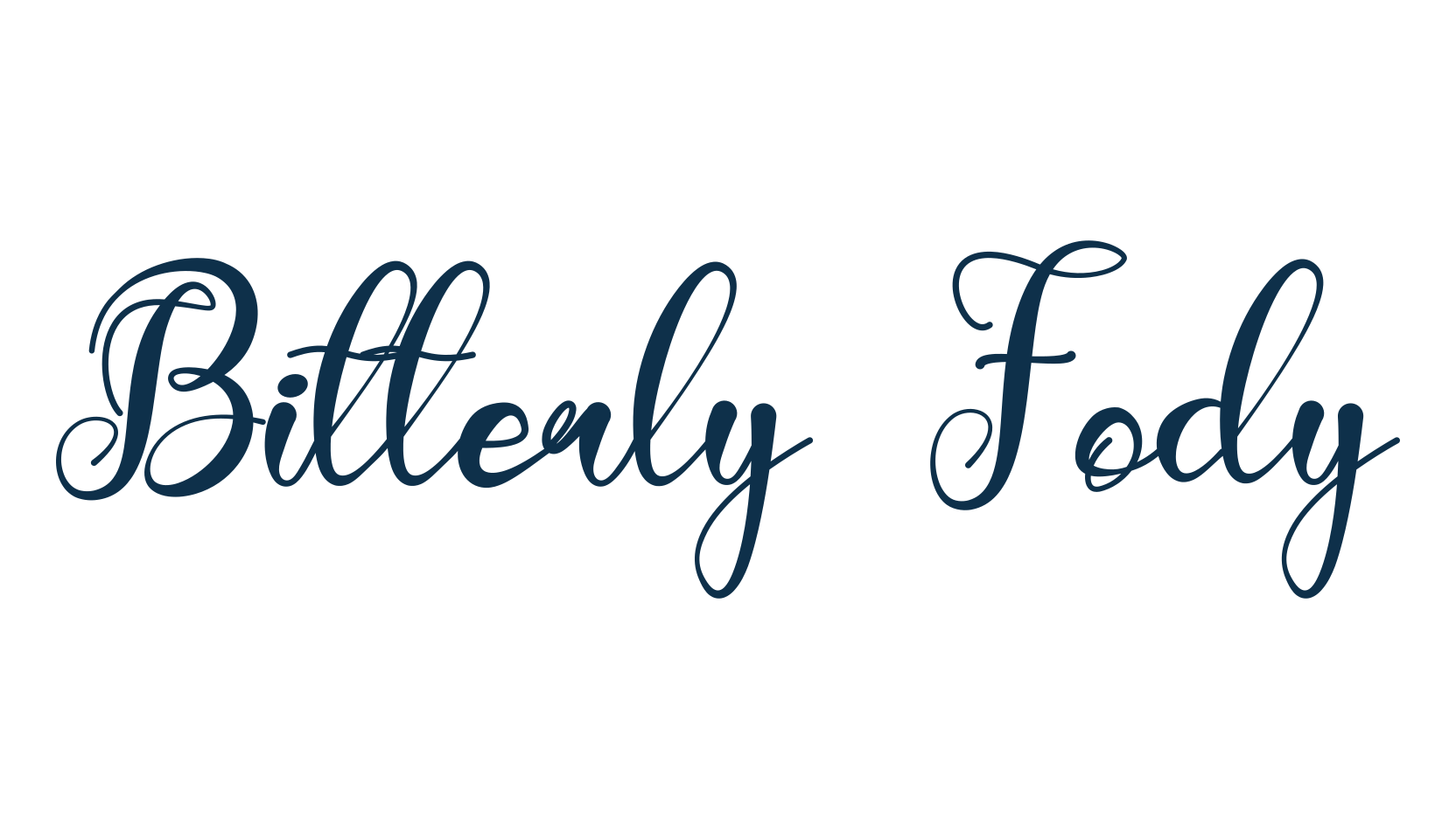 Bitterly Fody, script calligraphy fancy decorative font preview