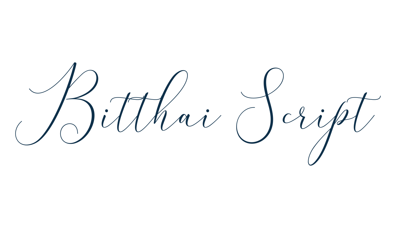 Bitthai Script, script calligraphy fancy decorative font preview