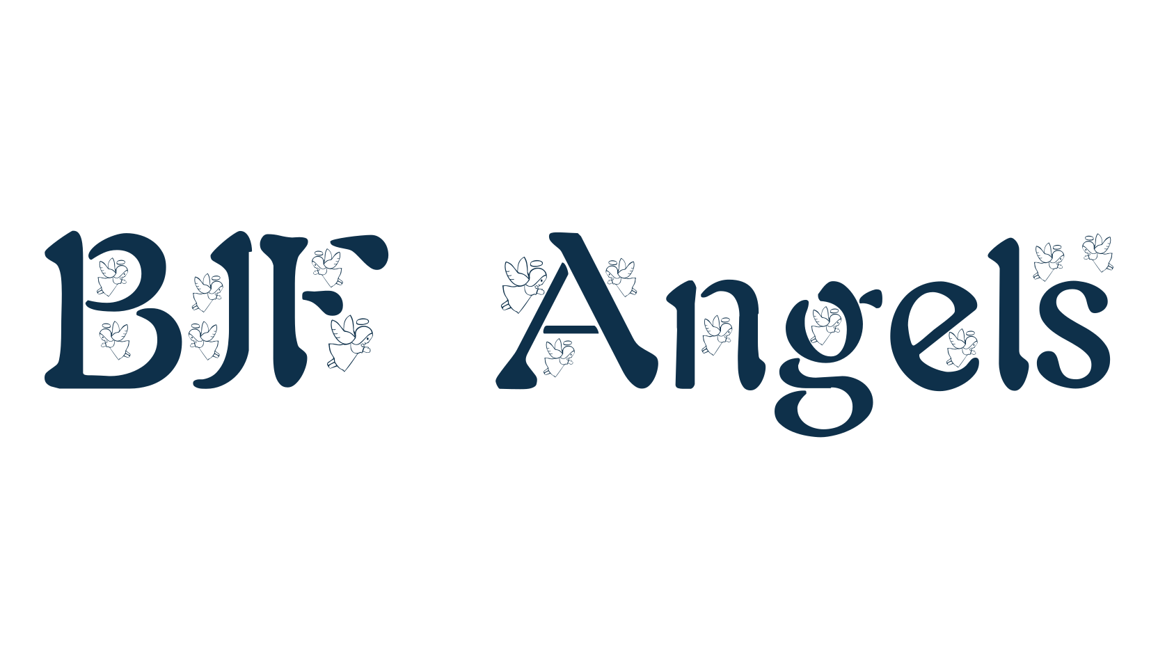 BJF Angels, fancy decorative font preview