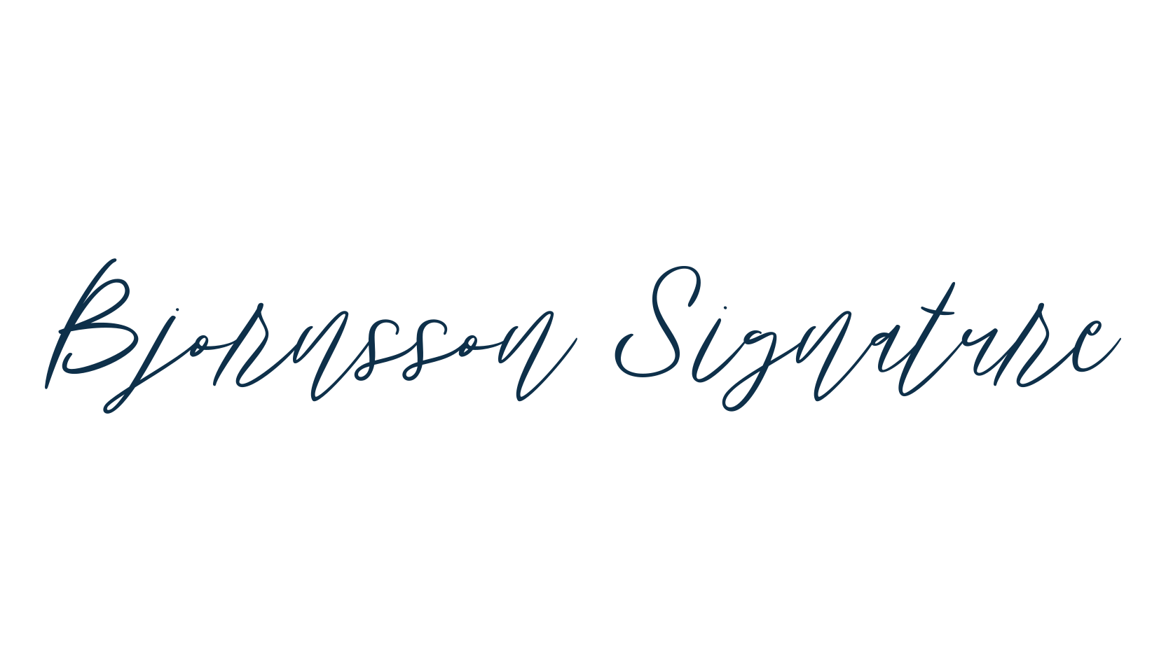 Bjornsson Signature, script handwritten fancy decorative calligraphy font preview
