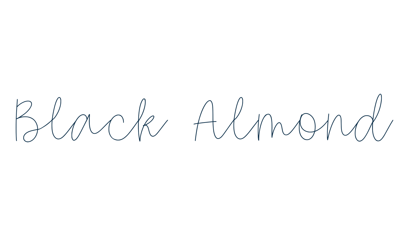 Black Almond, handwriting font preview