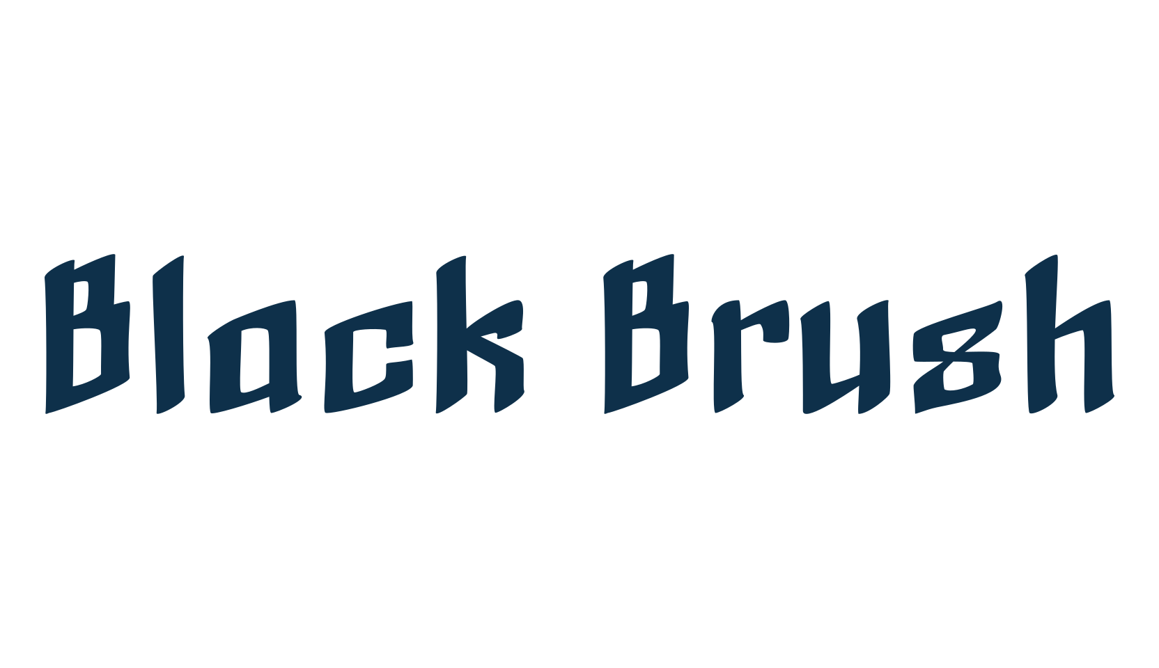 Black Brush, modern font preview