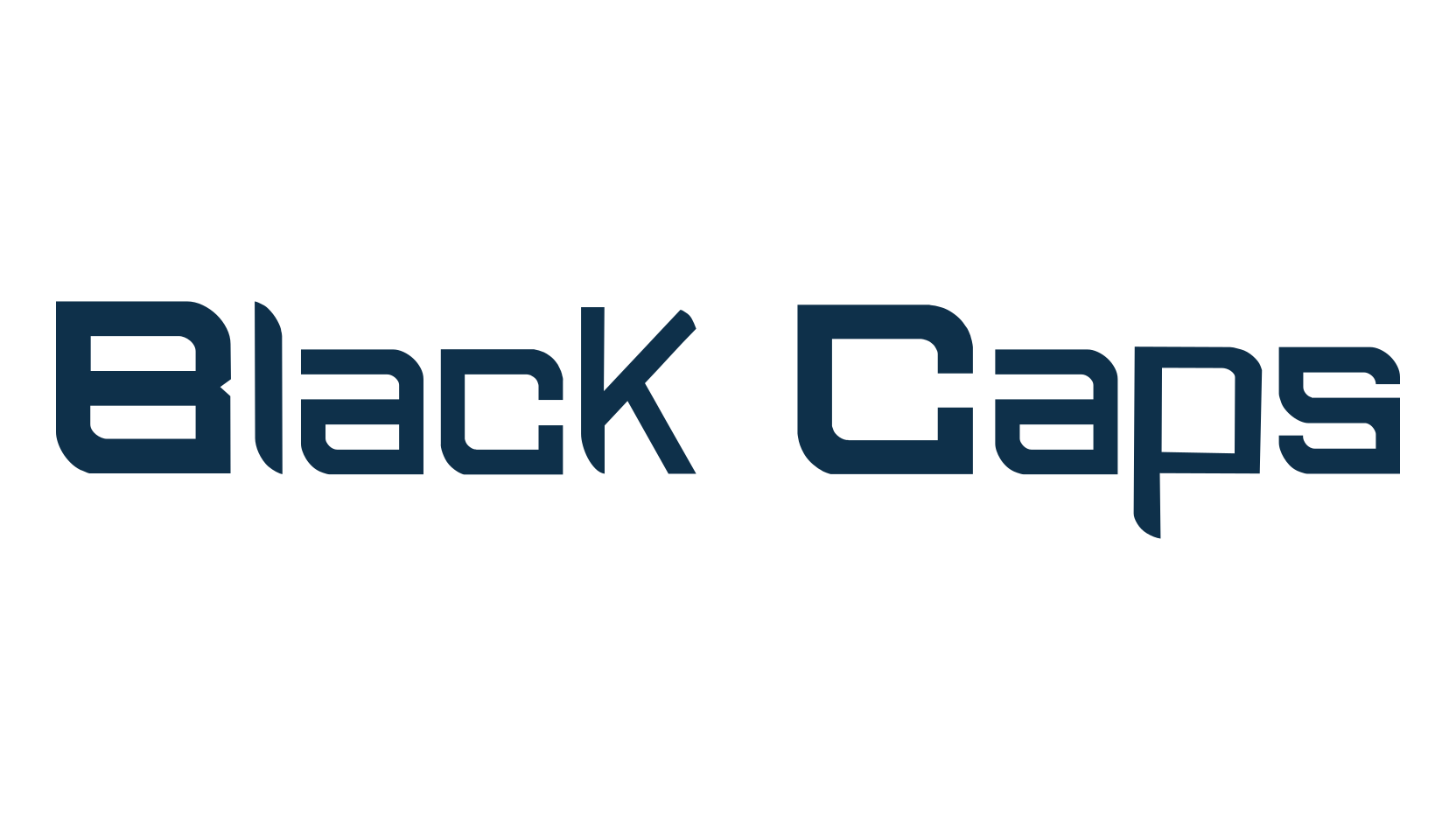 Black Caps, techno sci-fi font preview