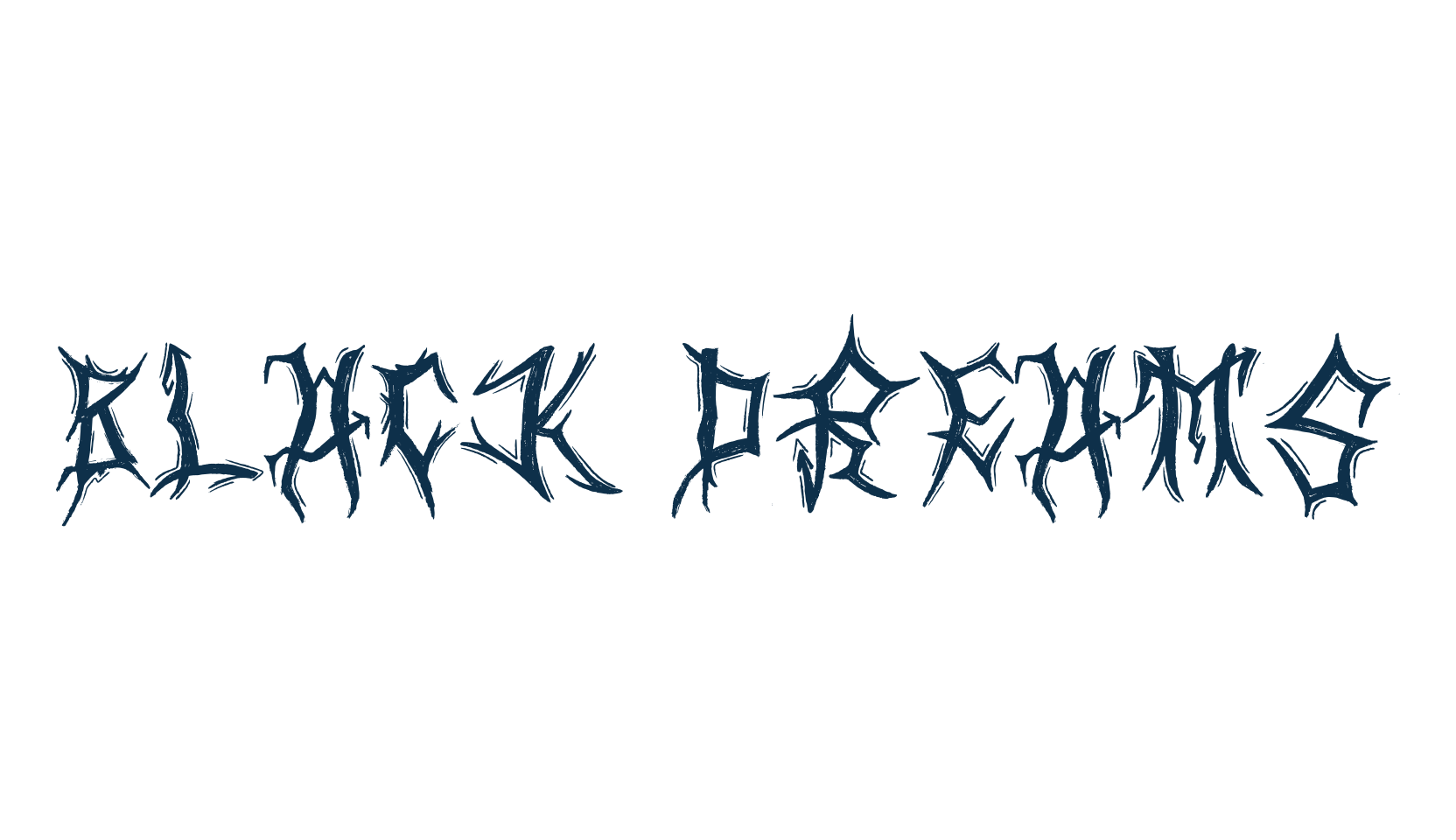 Black Dreams, gothic modern font preview