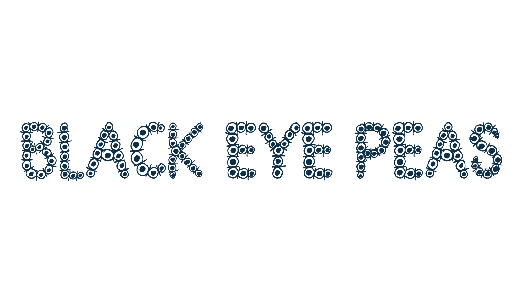Black Eye Peas, fancy decorative font preview