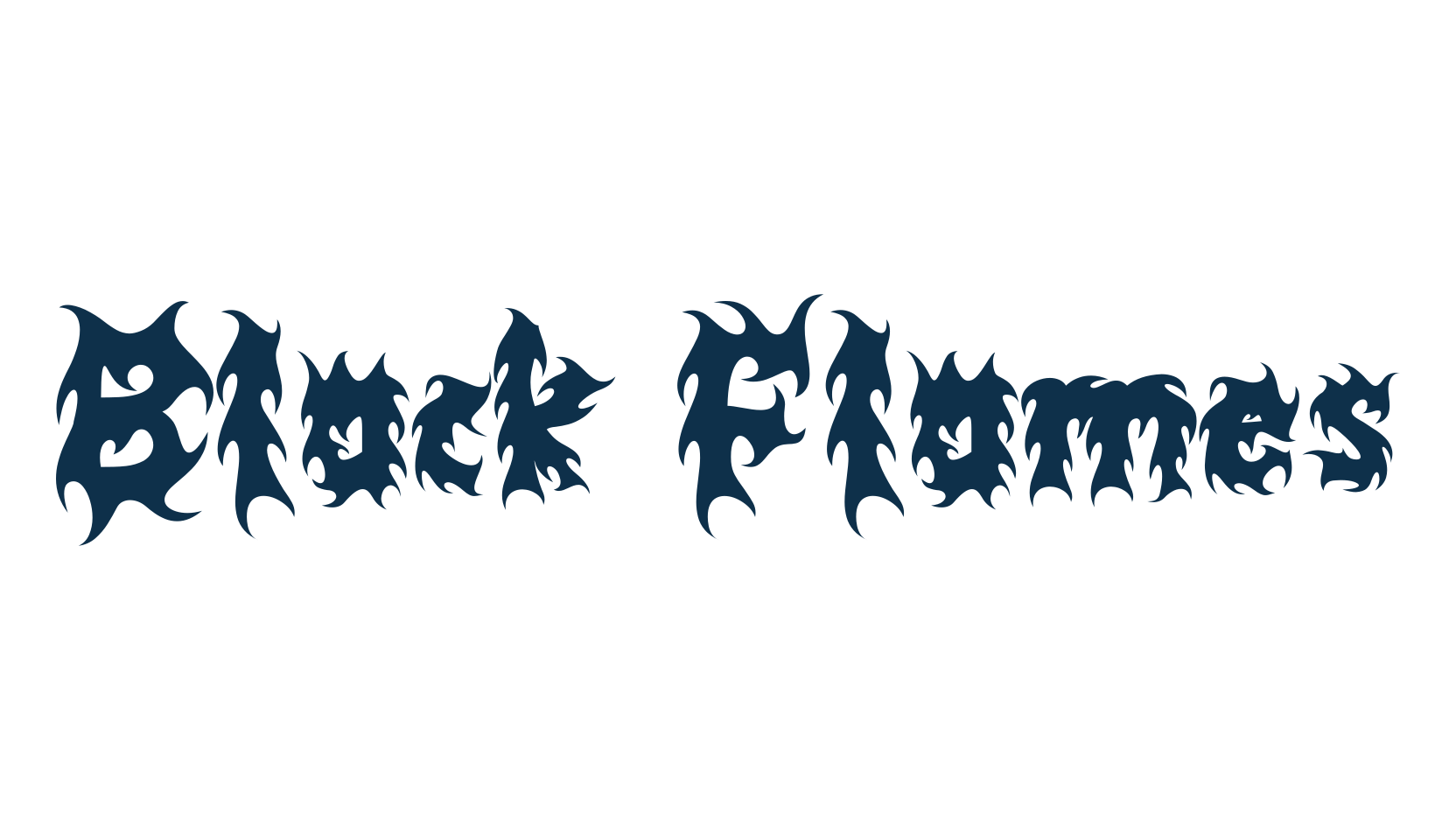 Black Flames, modern font preview