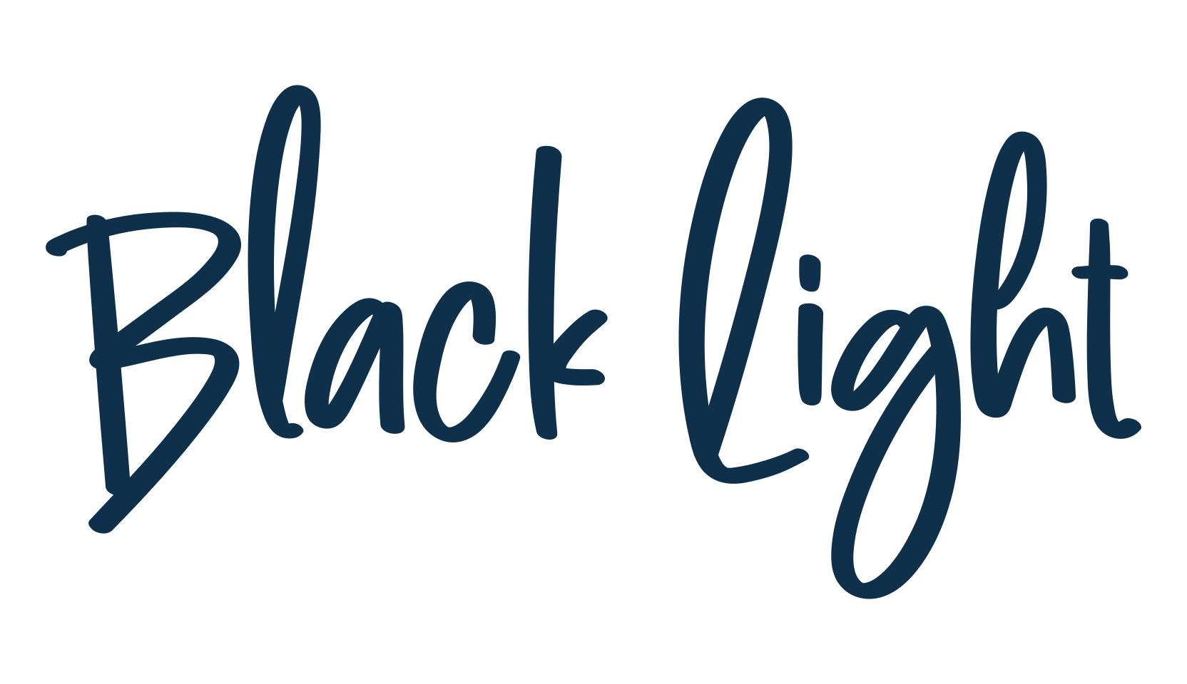 Black Light, handwriting font preview