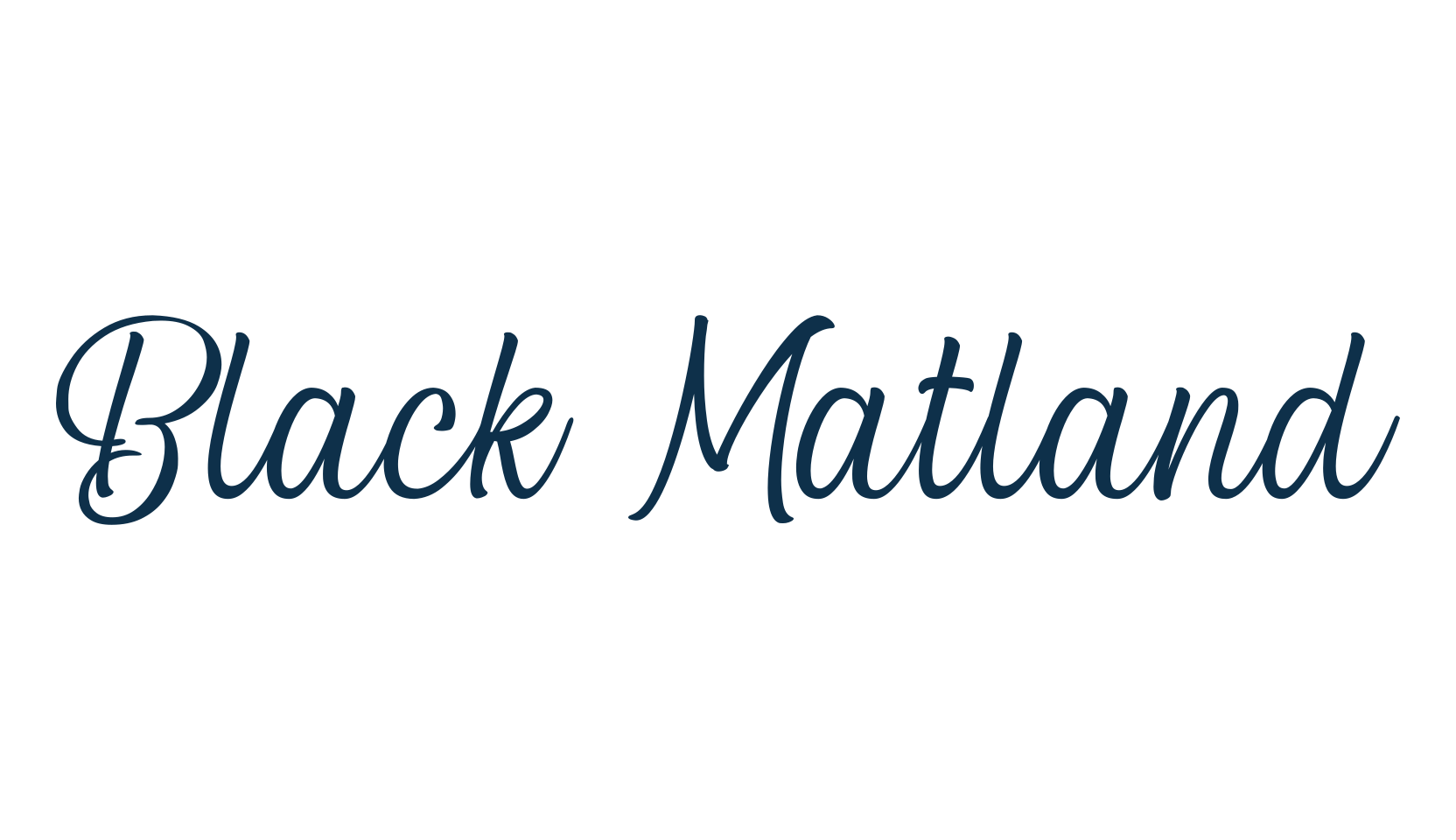 Black Matland, script calligraphy fancy decorative font preview