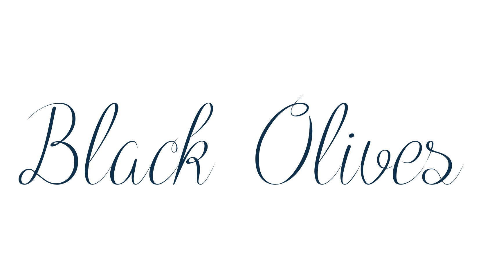 Black Olives, calligraphy font preview