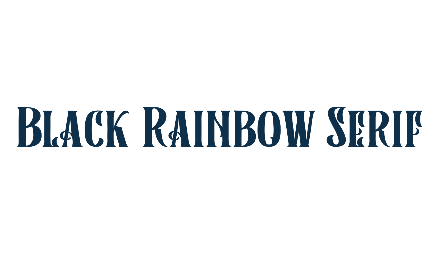 Black Rainbow Serif, retro font preview