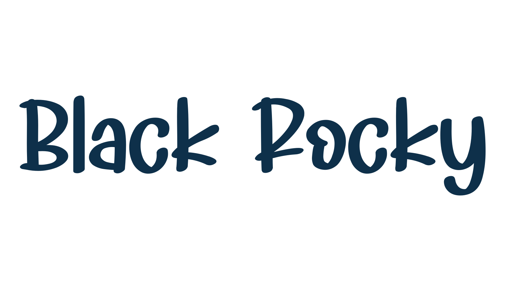 Black Rocky, handwriting font preview