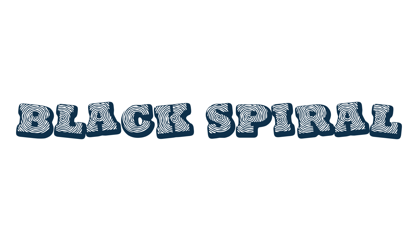 Black spiral, distorted font preview