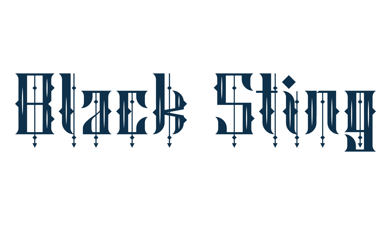 Black Sting, gothic modern font preview