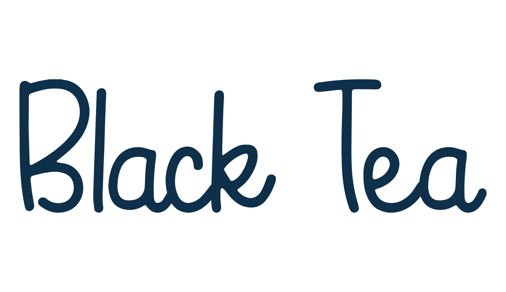 Black Tea, script handwritten fancy decorative calligraphy font preview