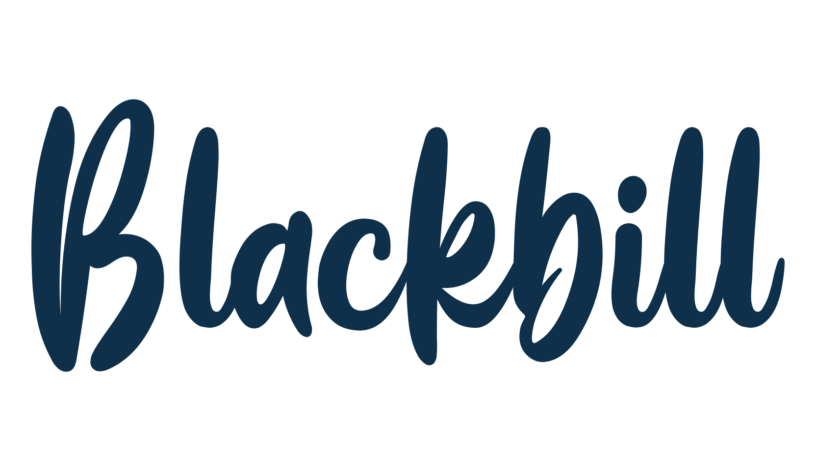 Blackbill, brush font preview