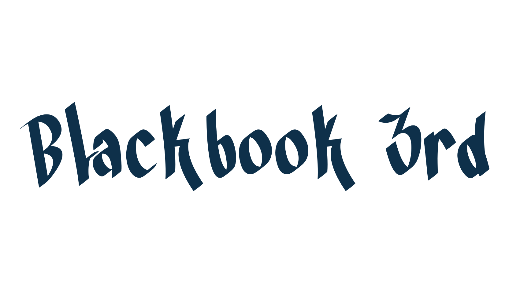 Blackbook 3rd, script graffiti fancy decorative calligraphy font preview