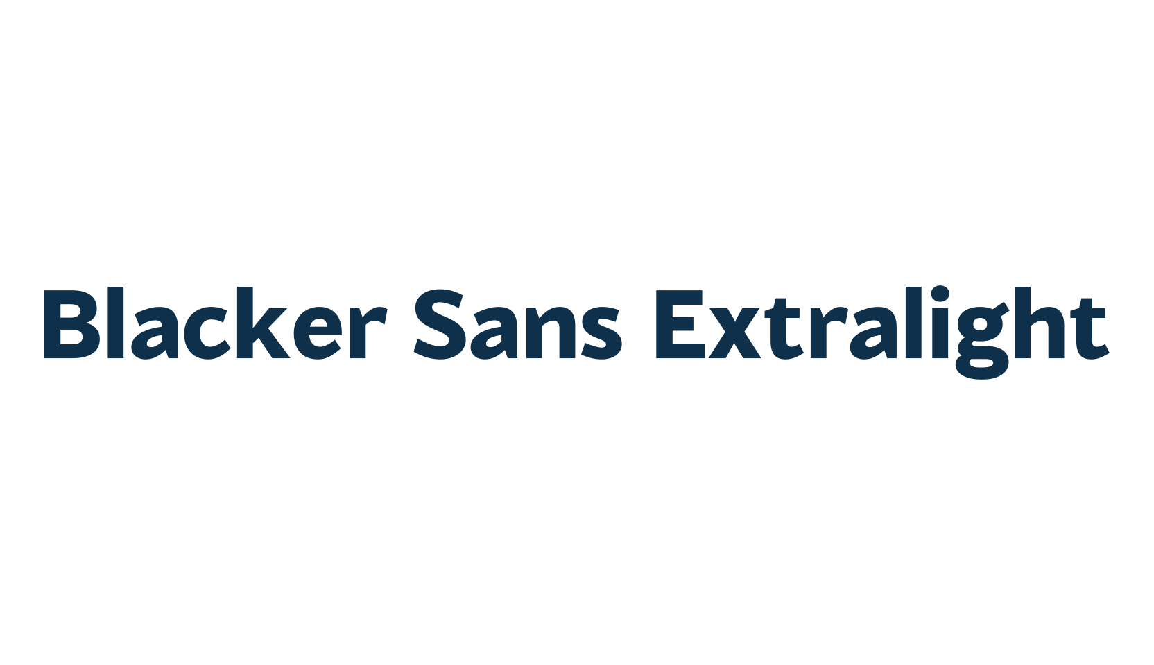 Blacker Sans Extralight, sans serif font preview