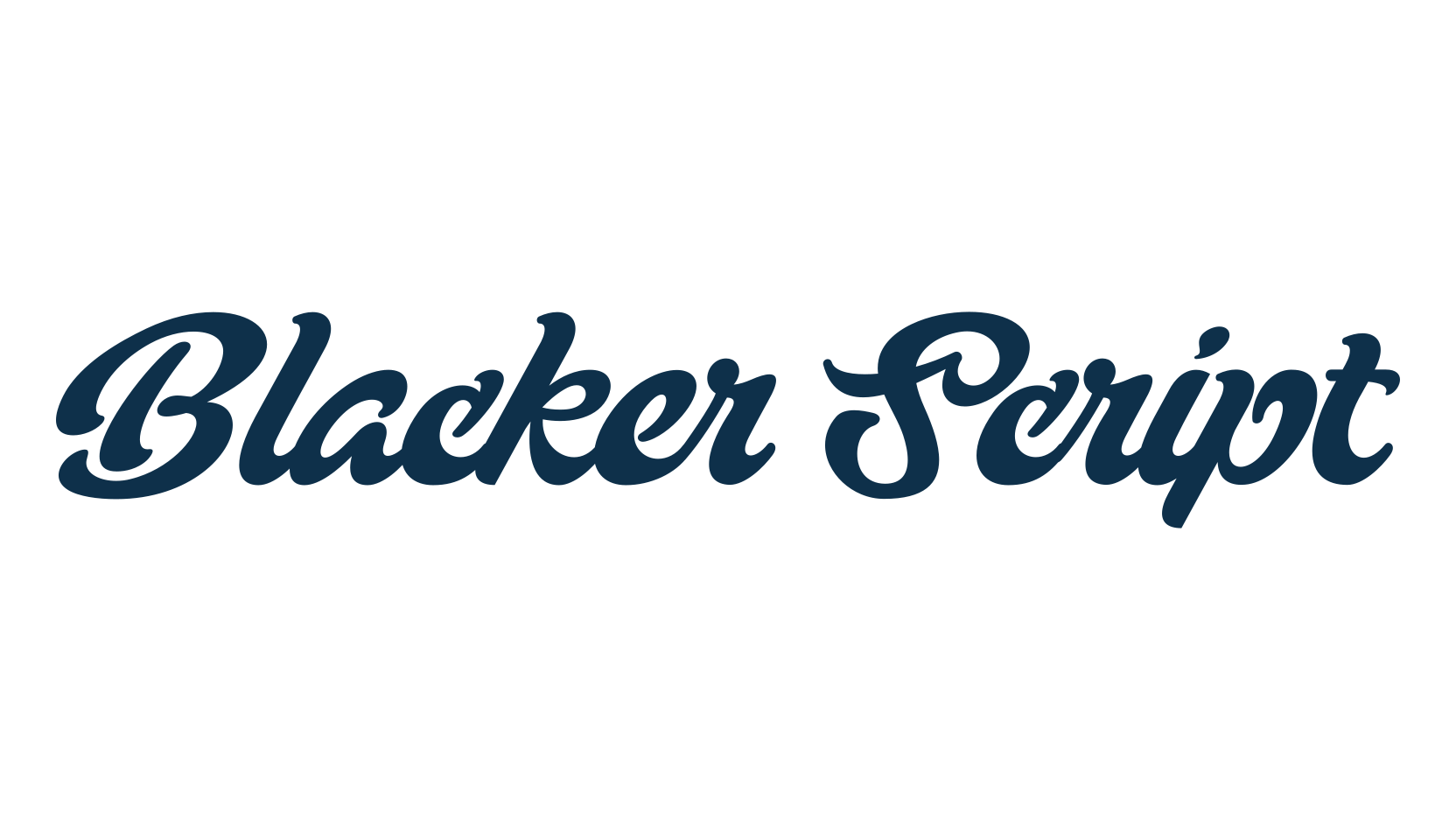 Blacker Script, various font preview