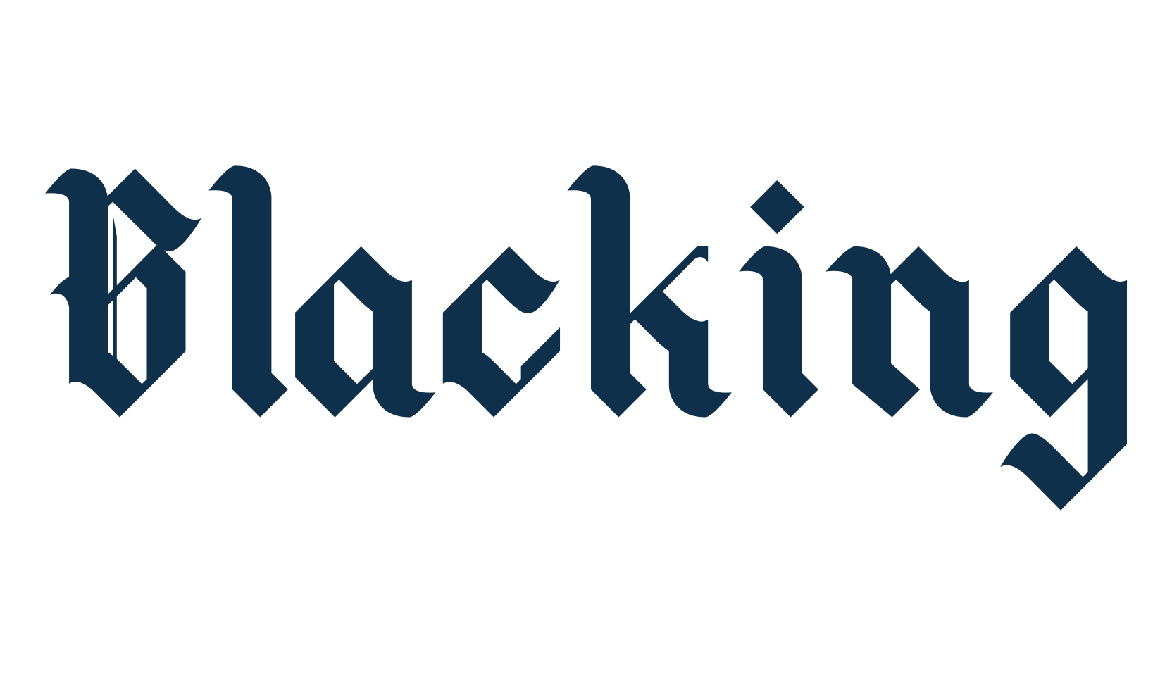 Blacking, gothic modern font preview