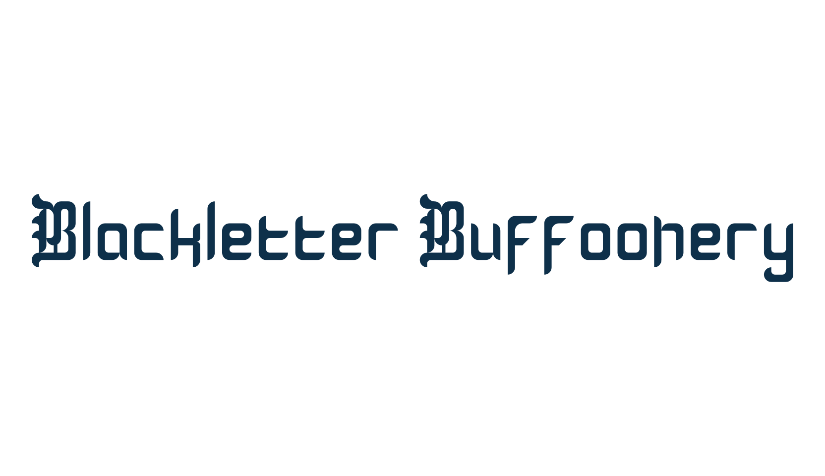 Blackletter Buffoonery, fancy various gothic font preview