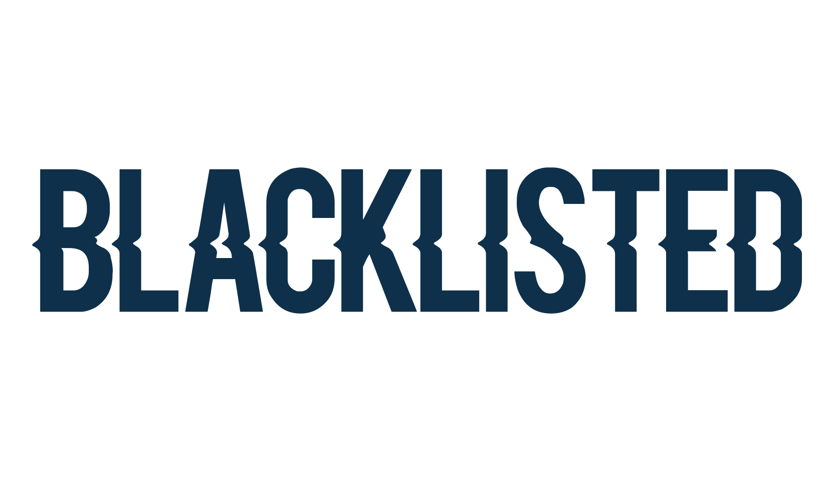 Blacklisted, distorted font preview