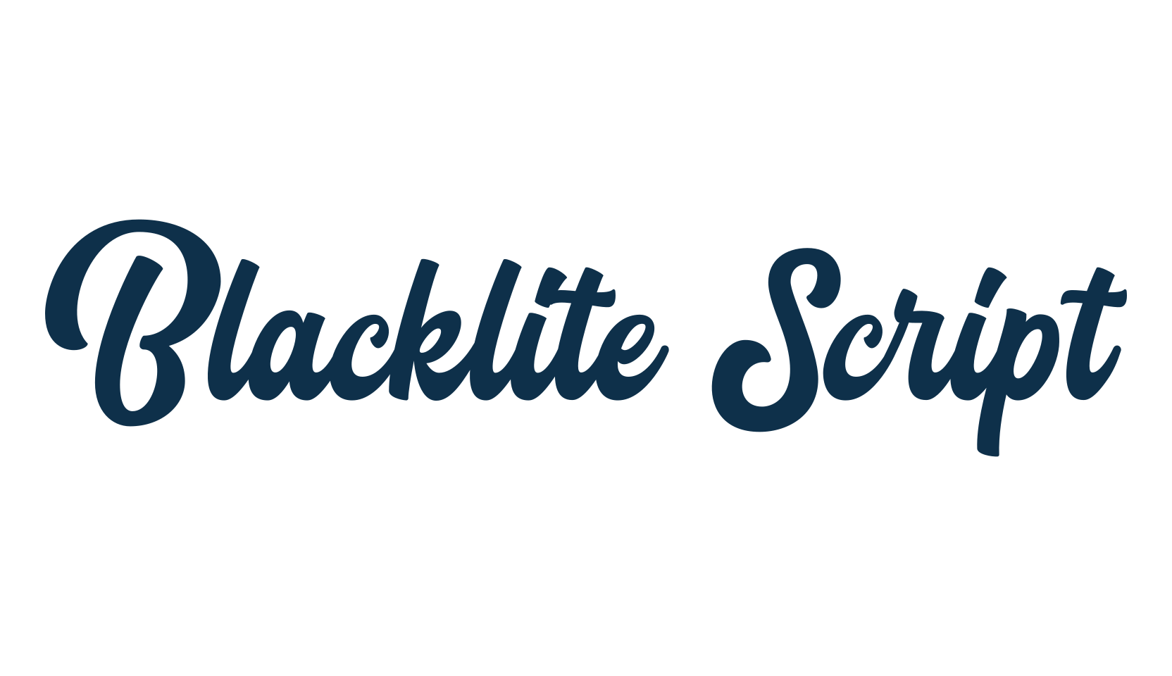 Blacklite Script, fancy various decorative script calligraphy font preview