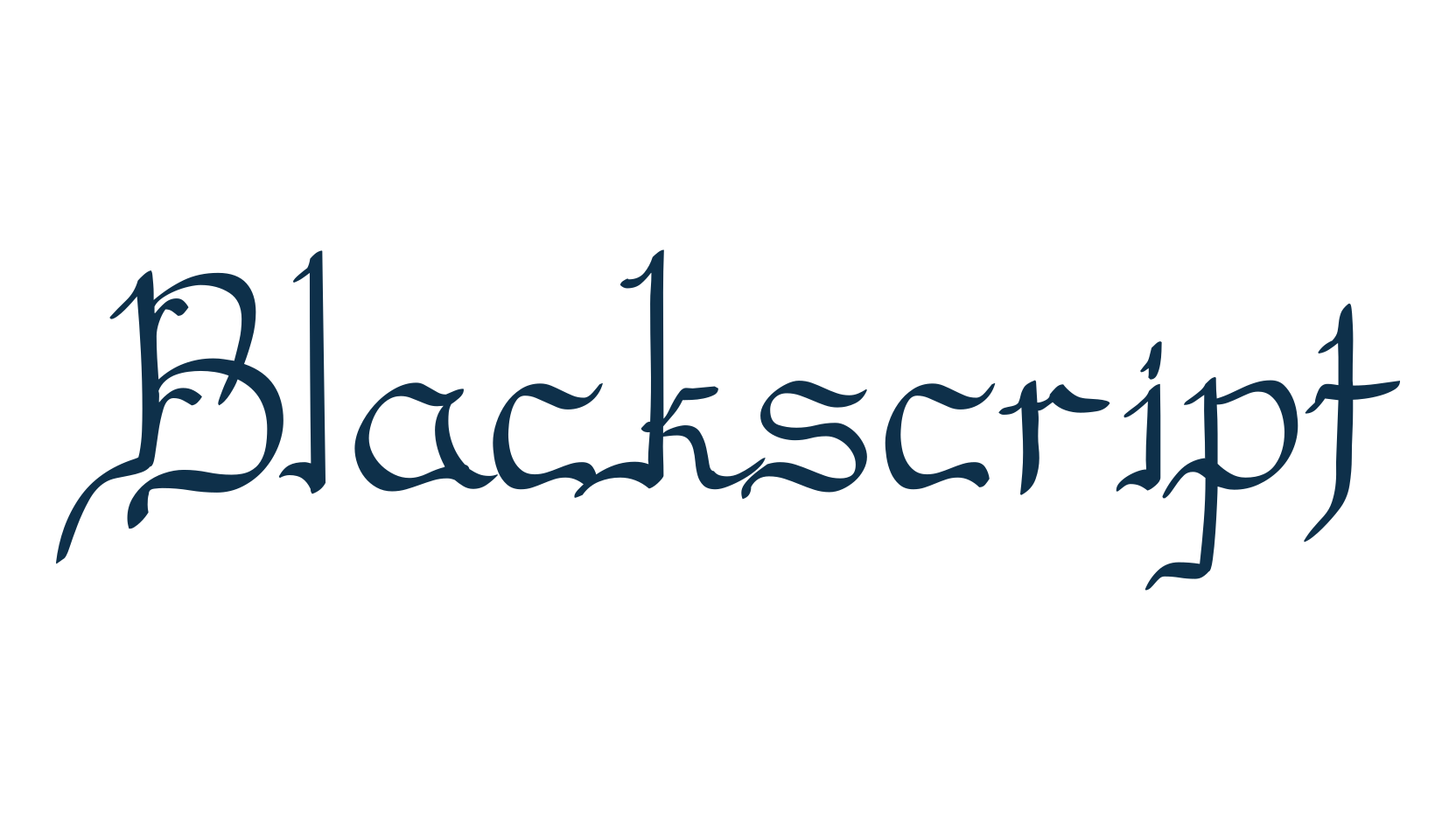 Blackscript, various font preview