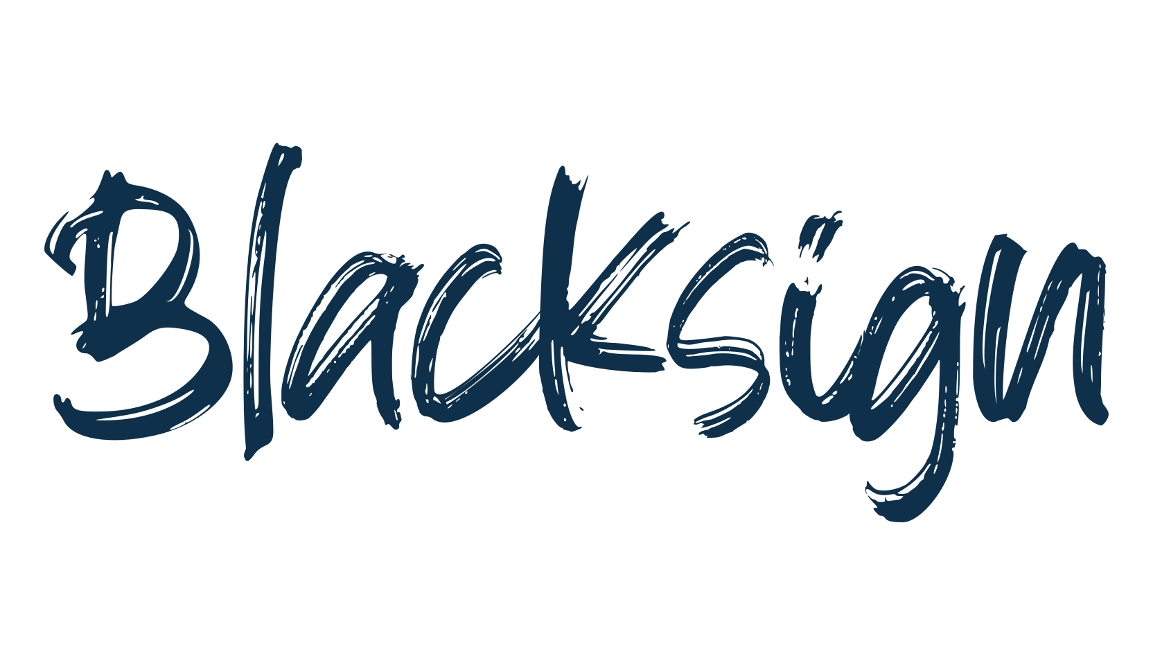 Blacksign, brush font preview