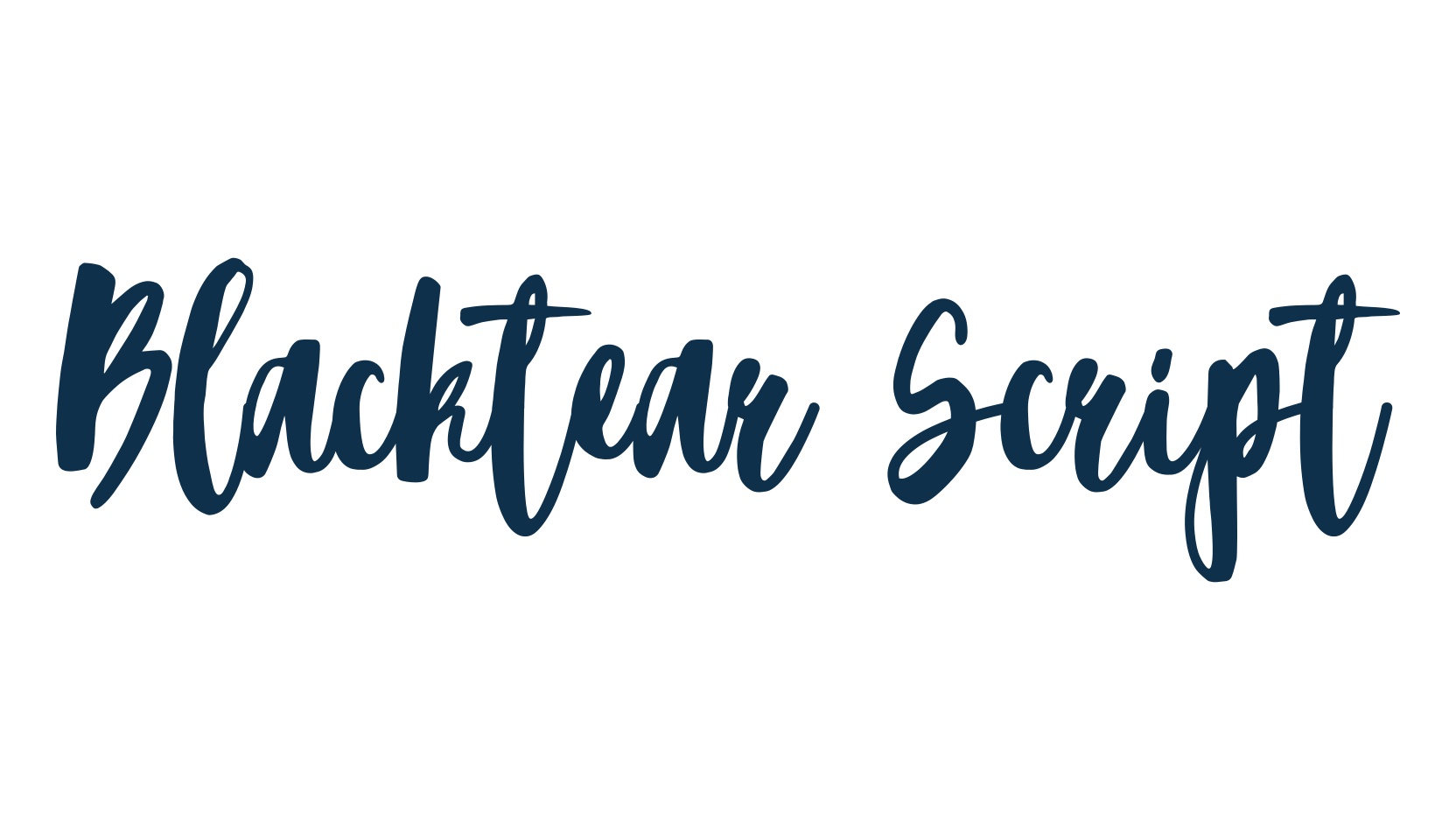 Blacktear Script, brush font preview