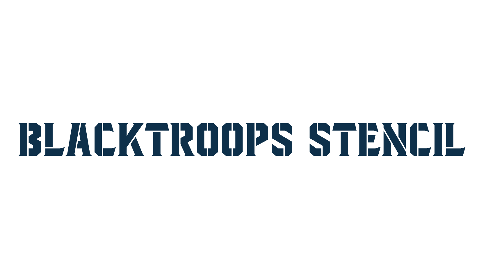 Blacktroops Stencil, stencil, army font preview