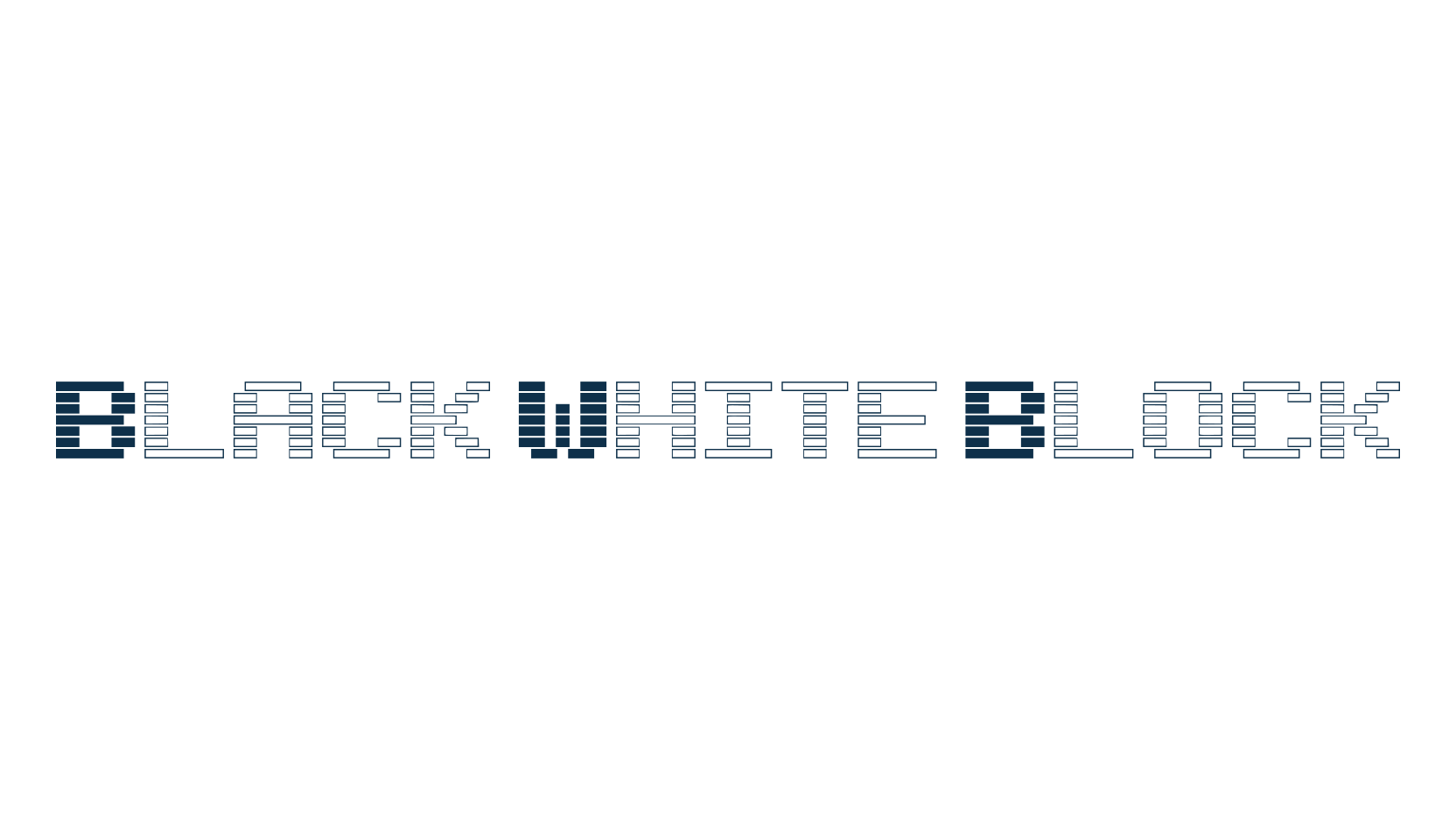 Black White Block, techno lcd sci-fi font preview