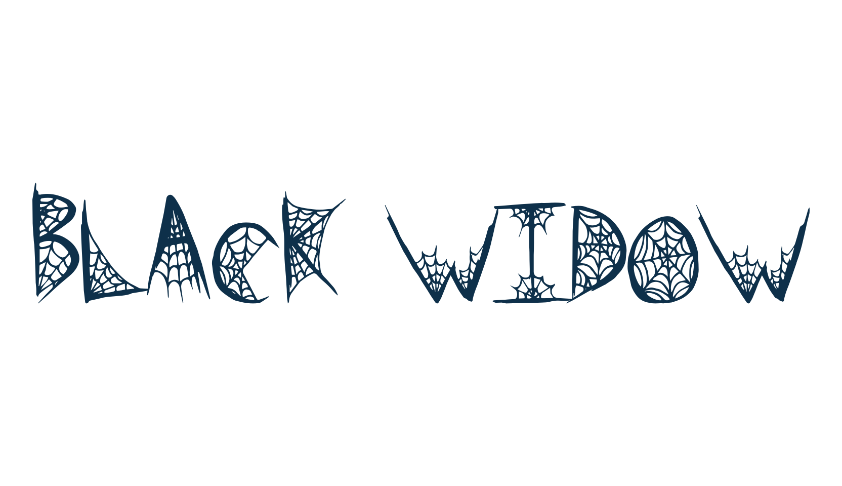 Black Widow (blackwidow), halloween font preview