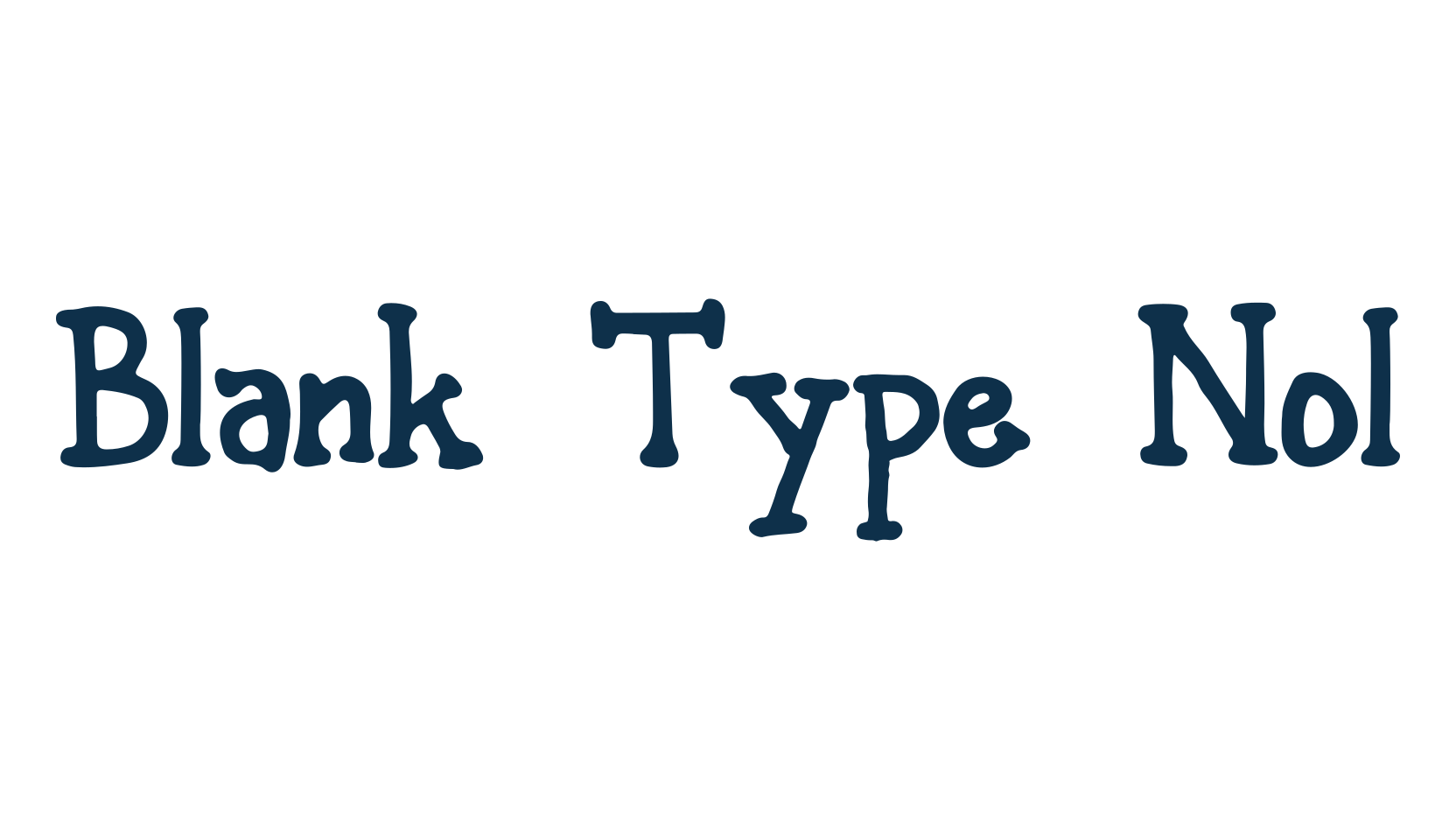 Blank Type Nol, fancy various decorative font preview