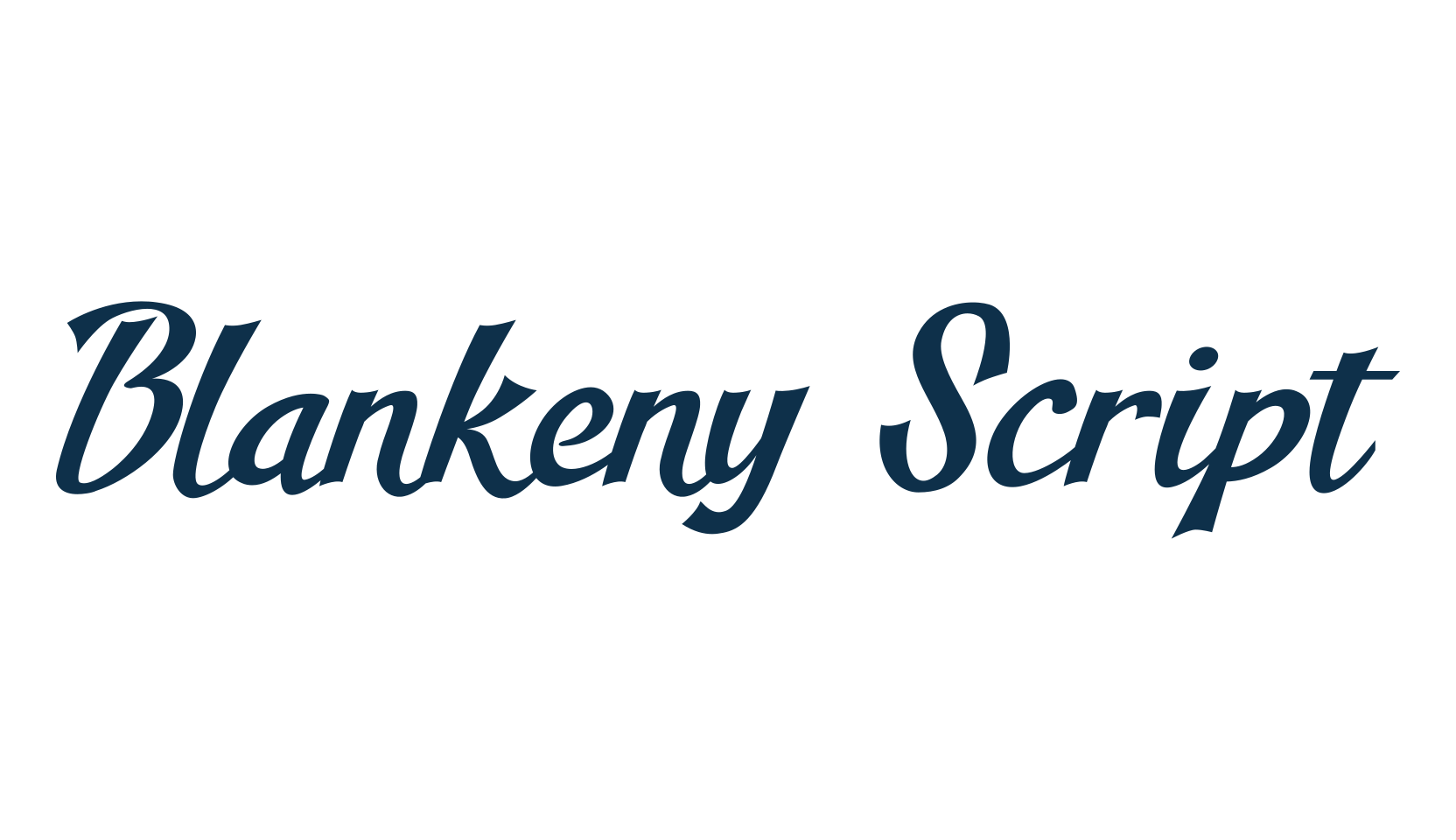Blankeny Script, old school font preview