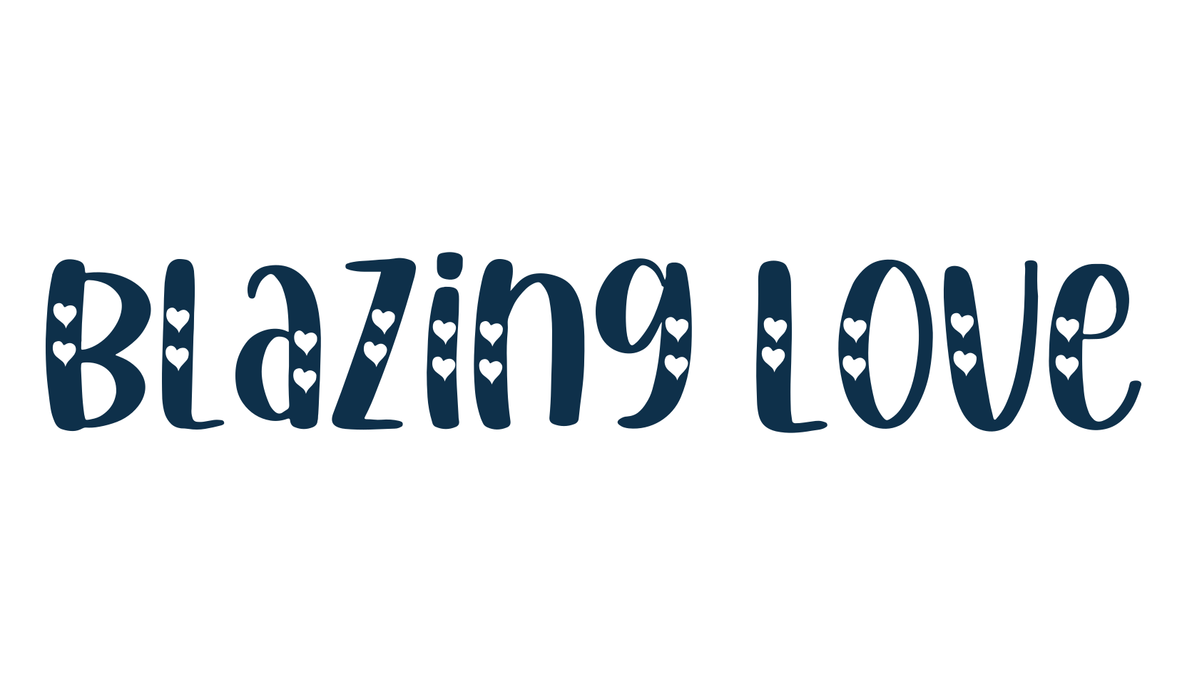 Blazing Love, fancy decorative font preview