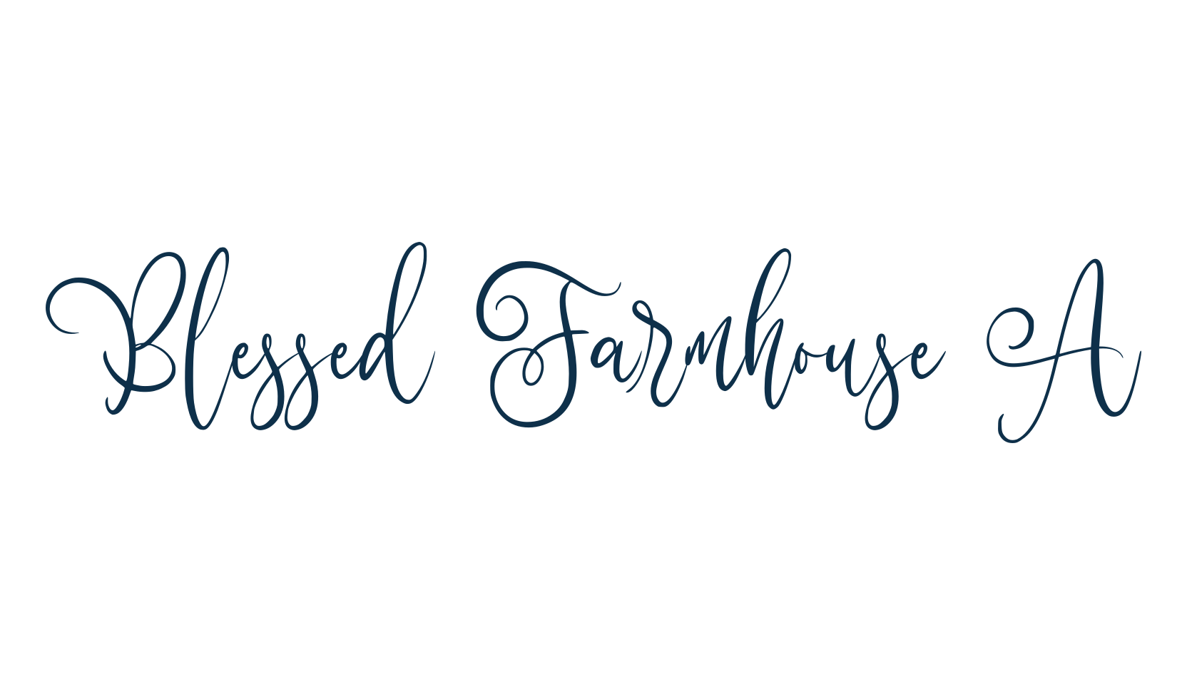 Blessed Farmhouse A, calligraphy font preview