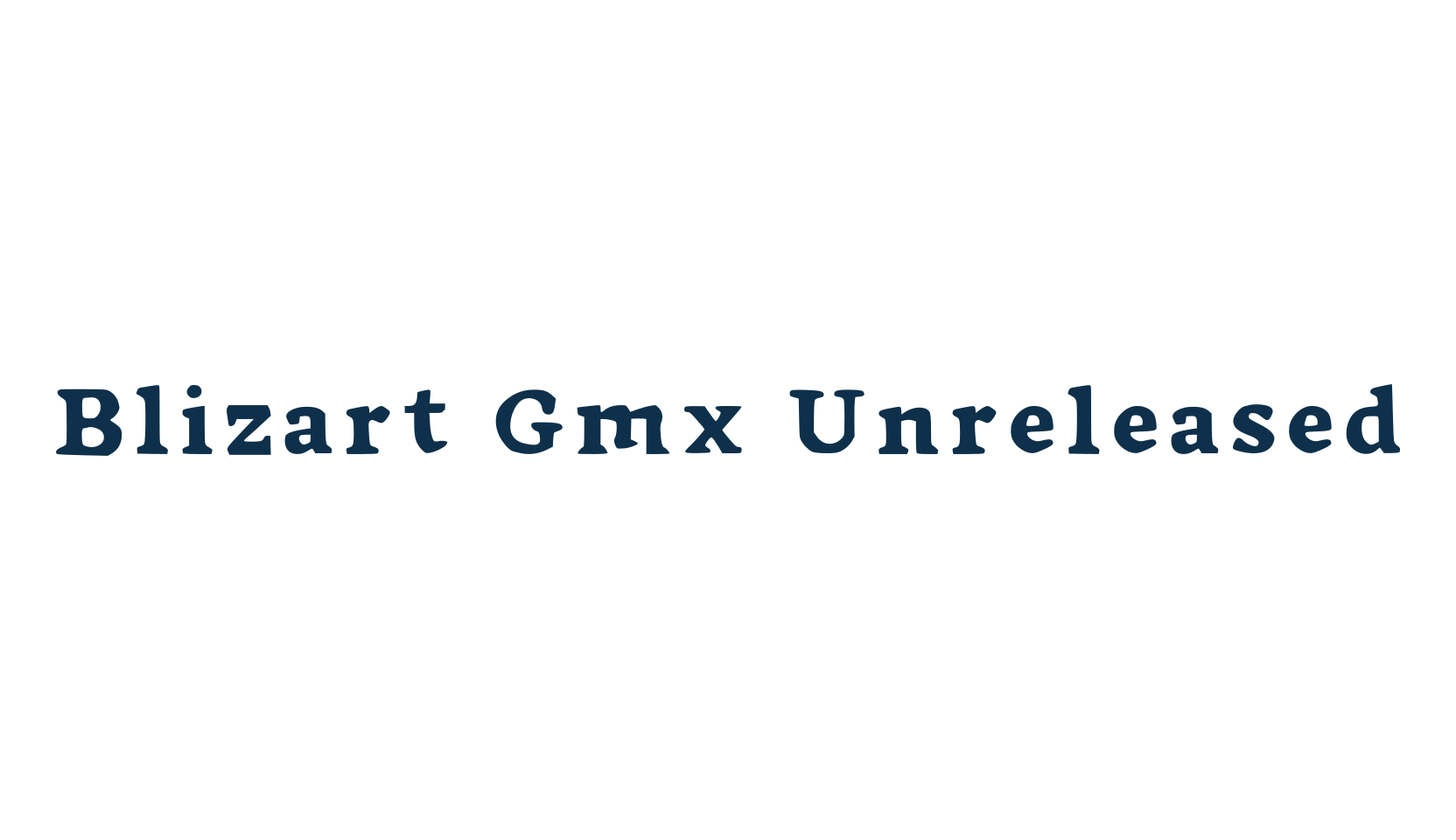Blizart Gmx Unreleased, fancy eroded decorative font preview