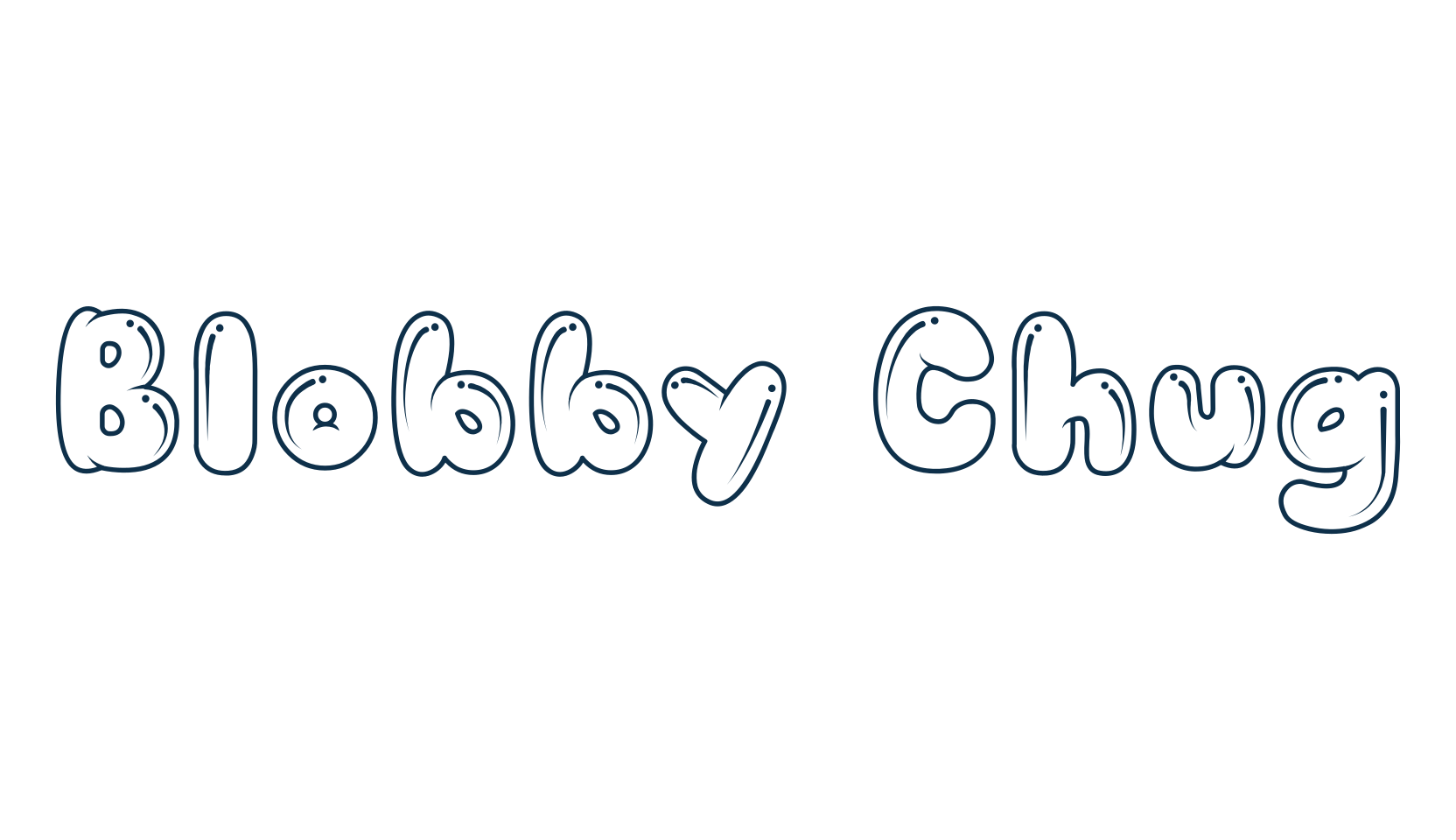 Blobby Chug, cartoon font preview