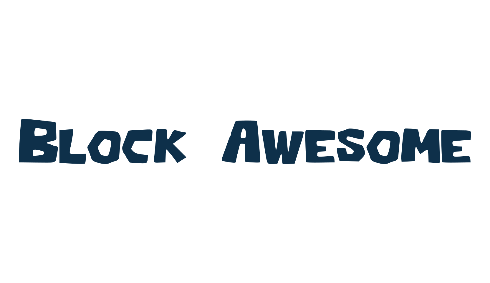 Block Awesome, cartoon font preview