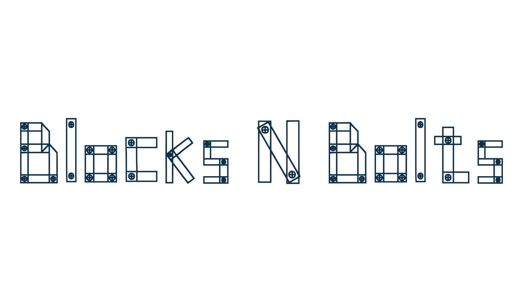 Blocks N Bolts, fancy decorative font preview