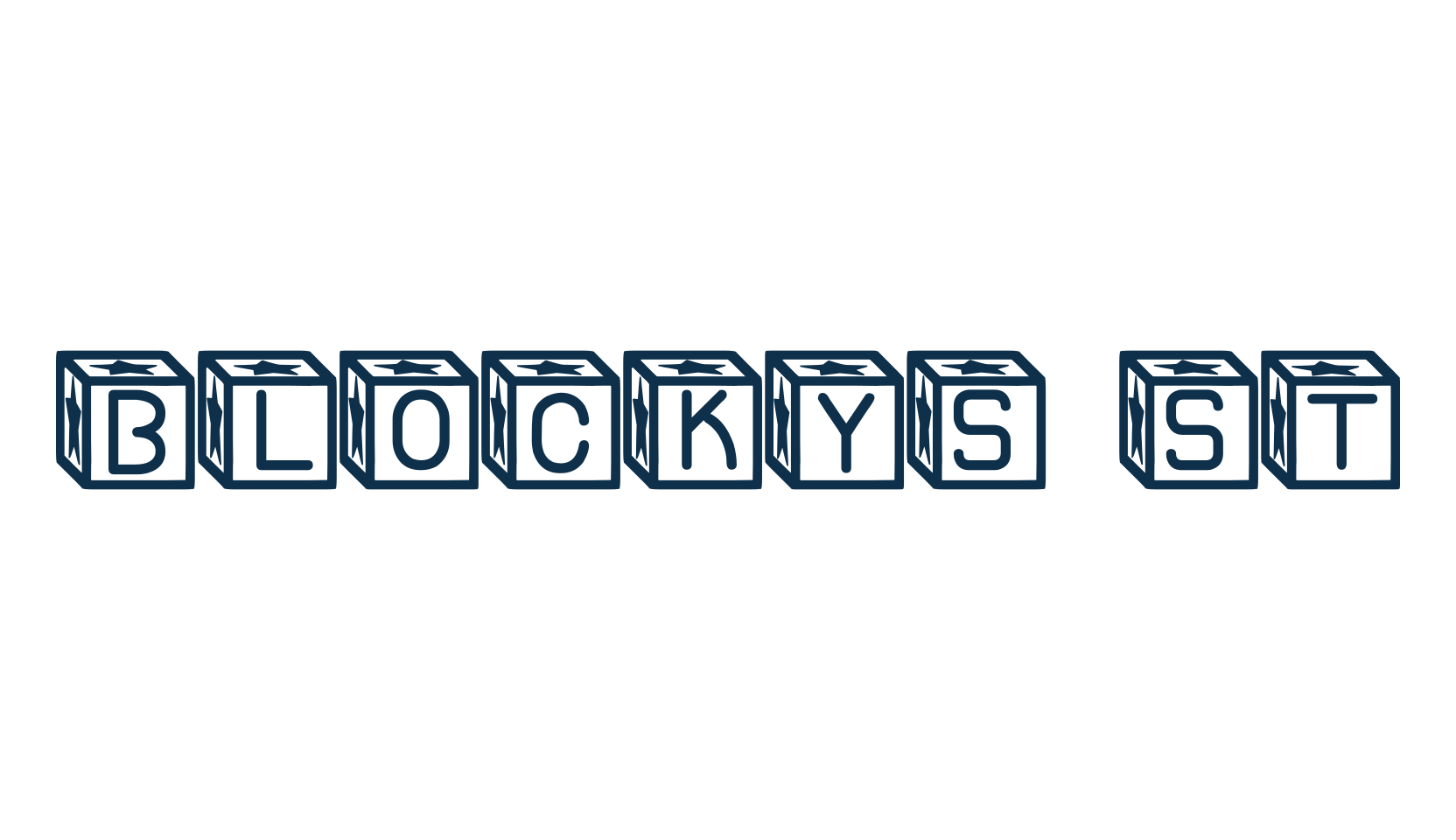 Blockys St, decorative font preview