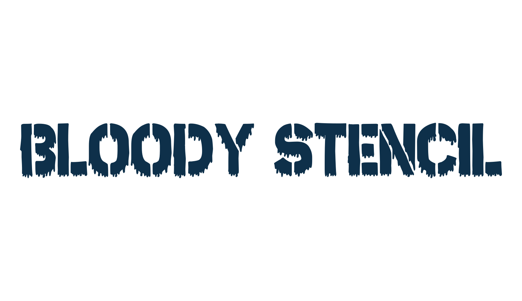 Bloody Stencil, fancy stencil, army decorative font preview