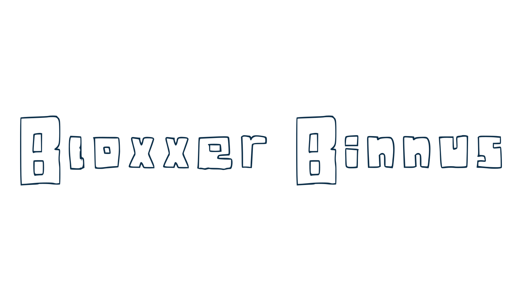 Bloxxer Binnus, fancy cartoon decorative font preview