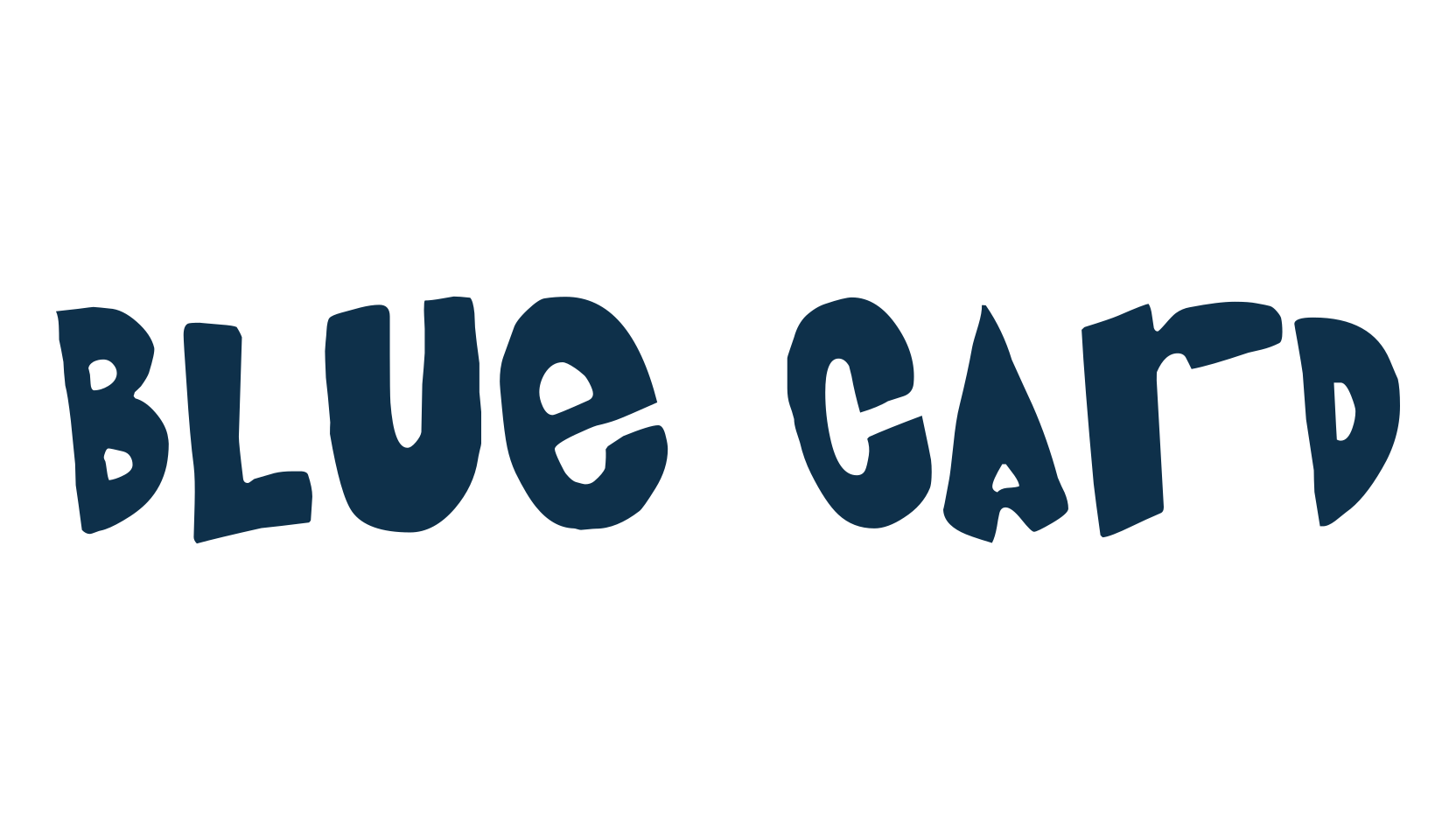 Blue Card, cartoon font preview