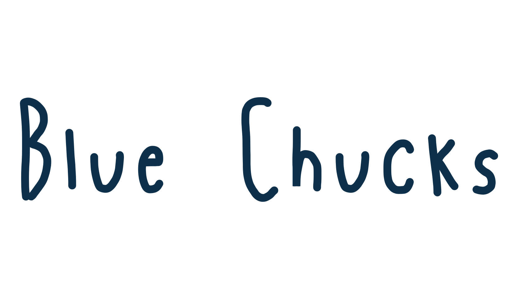 Blue Chucks, handwriting font preview