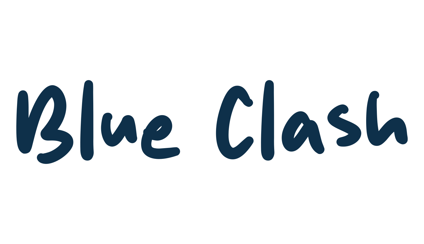 Blue Clash, handwriting font preview
