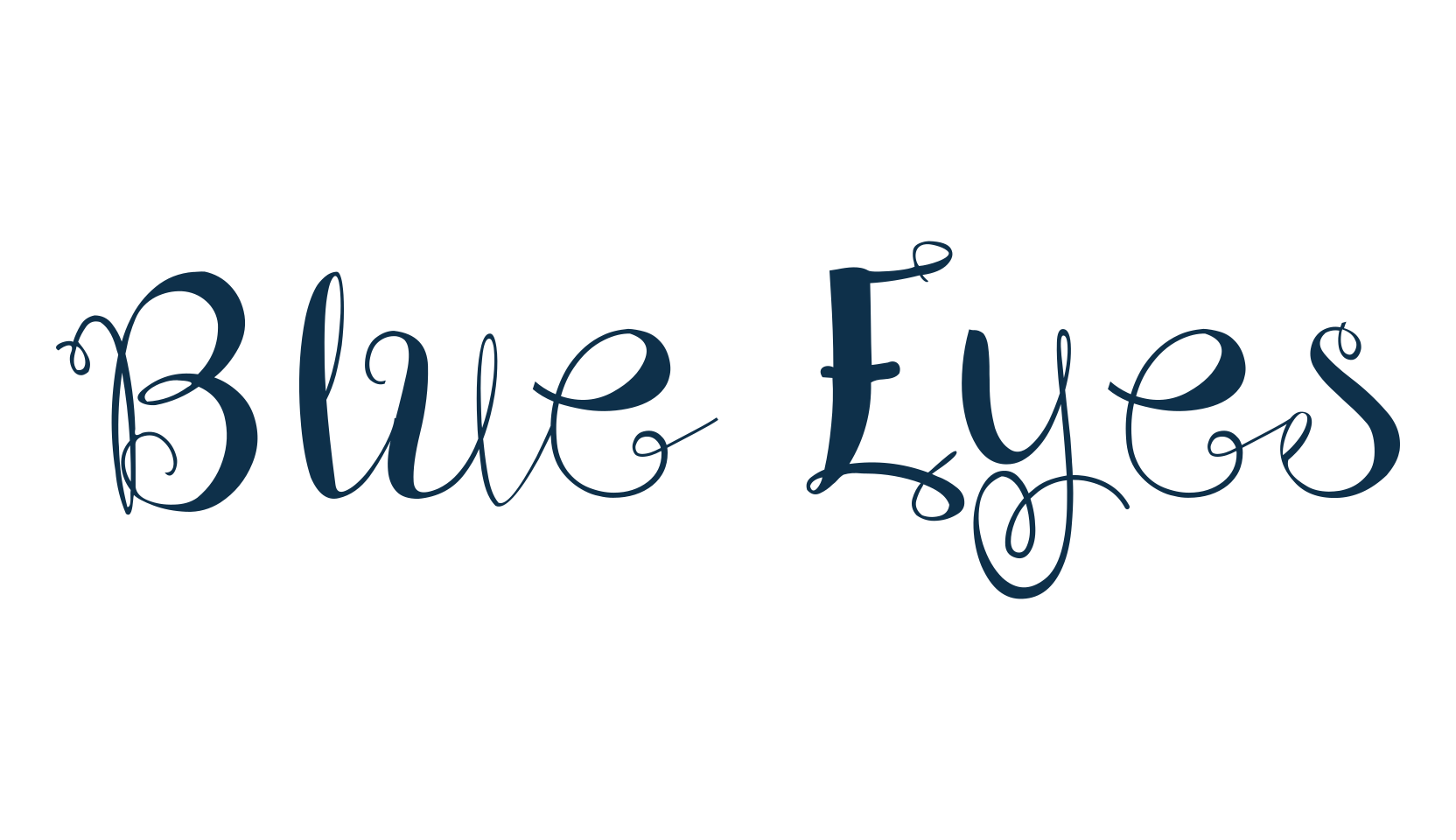Blue Eyes, calligraphy font preview
