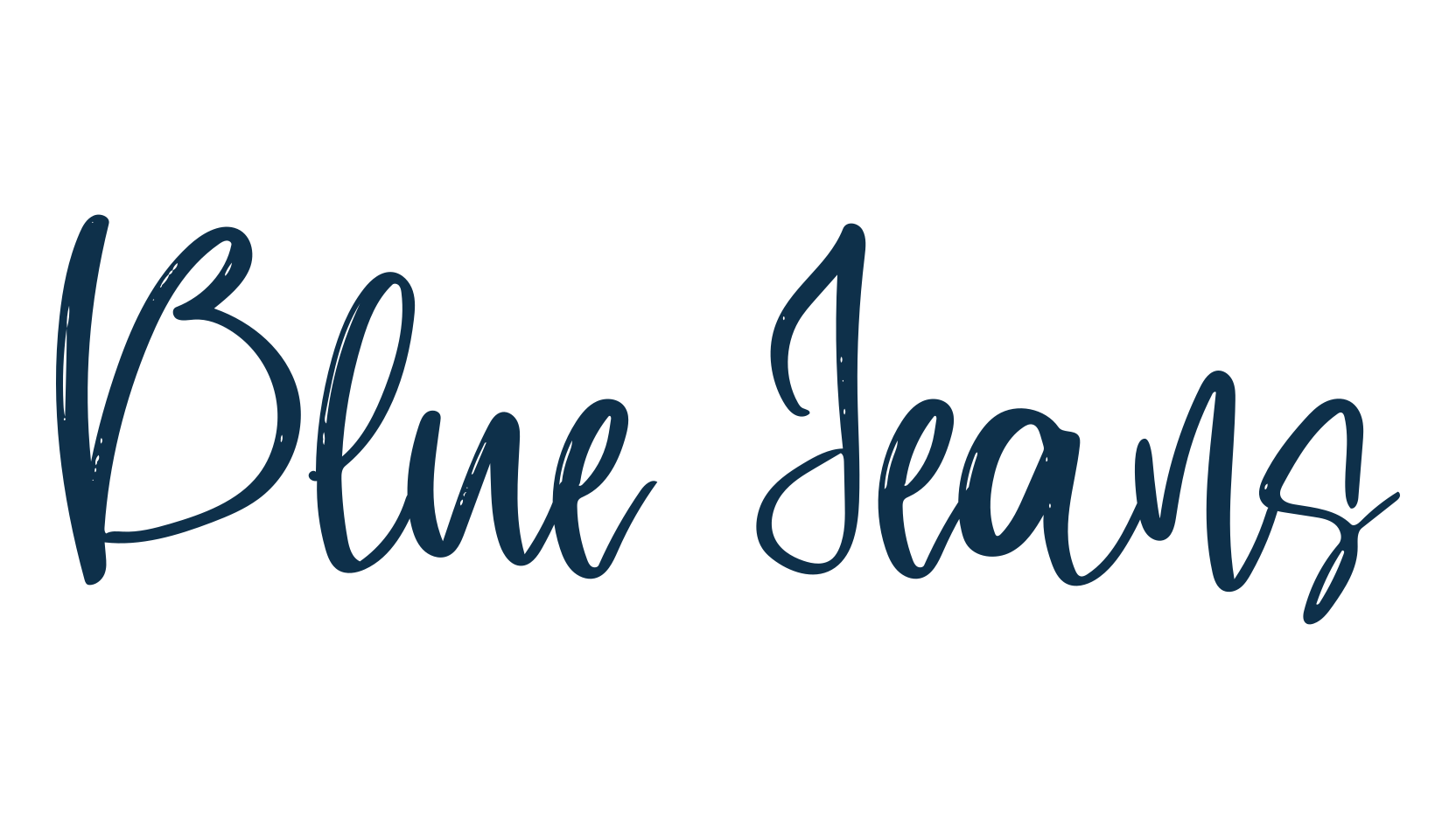 Blue Jeans, script brush fancy decorative calligraphy font preview