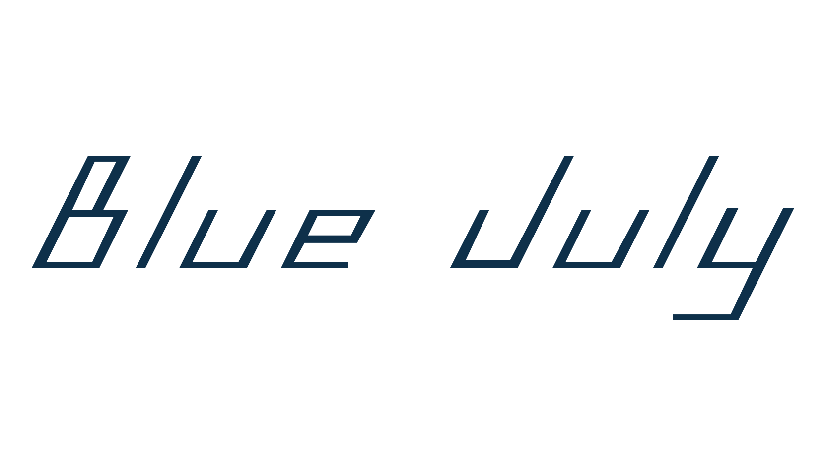 Blue July, fancy various techno sci-fi font preview